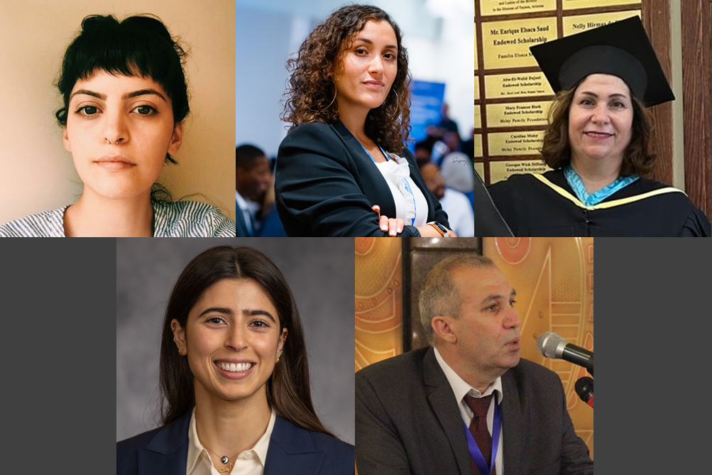 Collage of 5 speaker&amp;amp;#39;s headshots, 4 women and one man